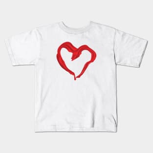 Heart shaped red scarf Kids T-Shirt